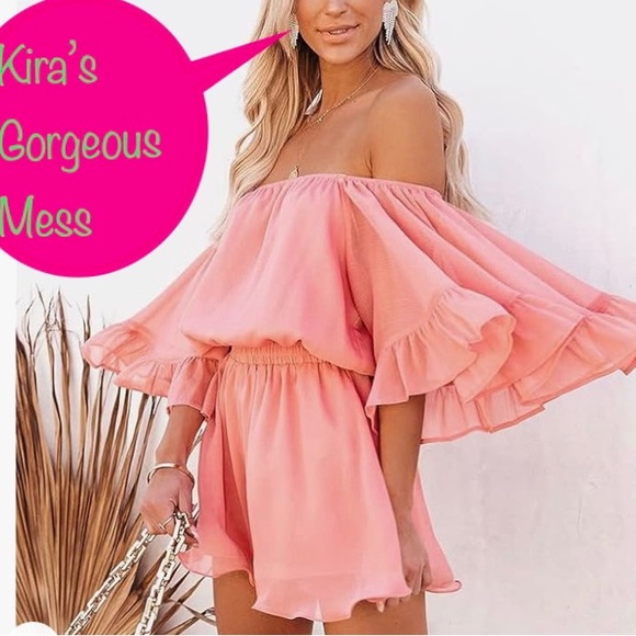🍭💘BNWT Boho Summer Romper Casual Off Shoulder💘🍭 - Picture 3 of 8
